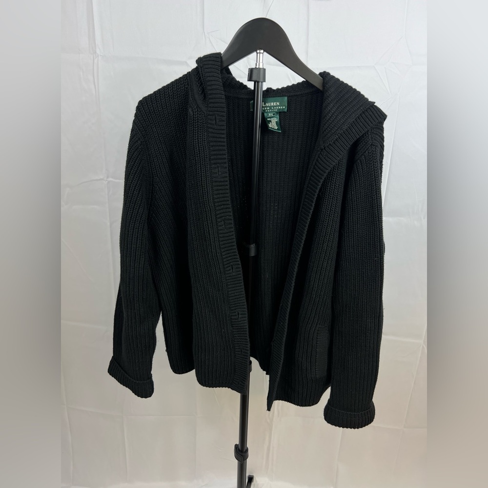 Ralph Lauren 100% Cotton Cardigan Sweater Womens Size Petite Large